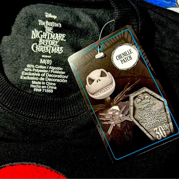 NWT Girls The Nightmare Before Christmas Jack Skellington Sweatshirt Sz 8 Medium - Picture 6 of 7